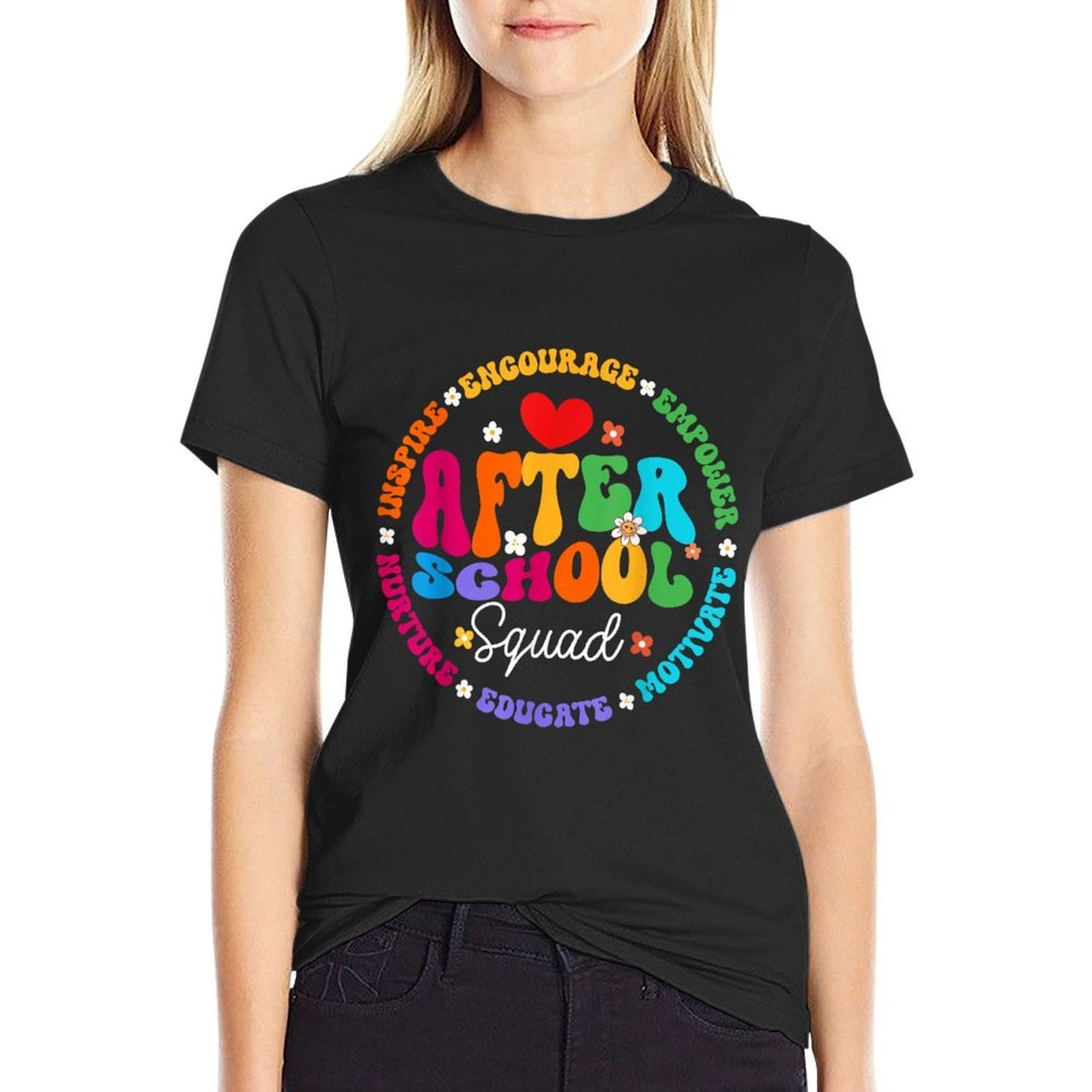 Groovy After School Squad After School Program Staff  Stretchy T-Shirt