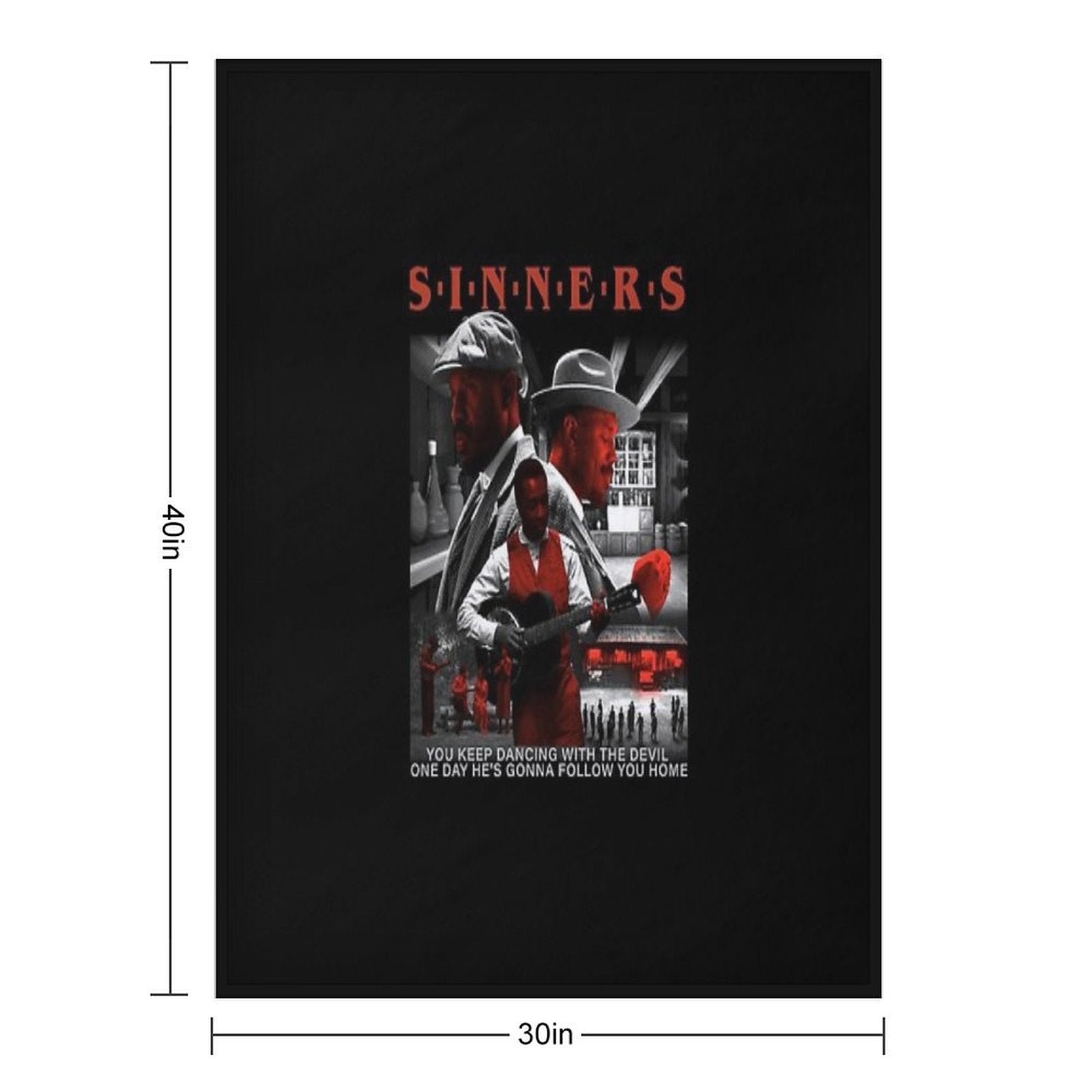 Sinners Retro Posterart Premium Throw Blanket