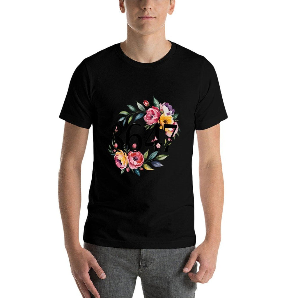 8647 Subtle Resistance Boho Style Watercolor 86 47 Resist  Rolled Sleeves T-Shirt