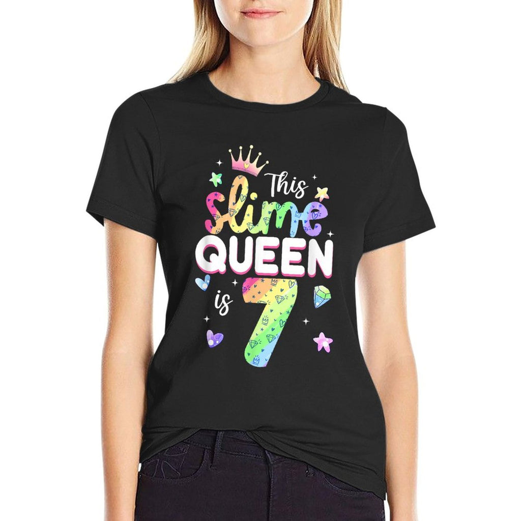 This Slime Queen Is 7 Year Old 7th Birthday For Girls  Breathable T-Shirt