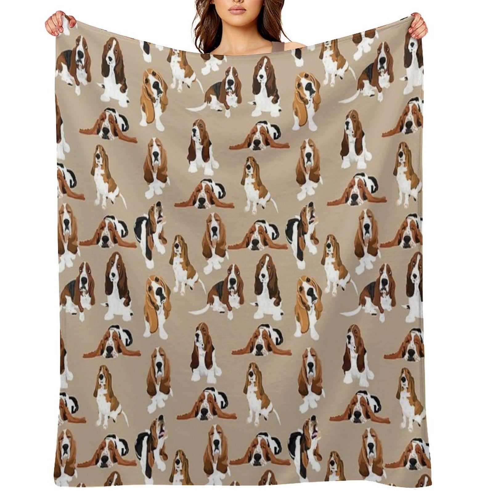 Basset Hound Multi-functional Throw Blanket