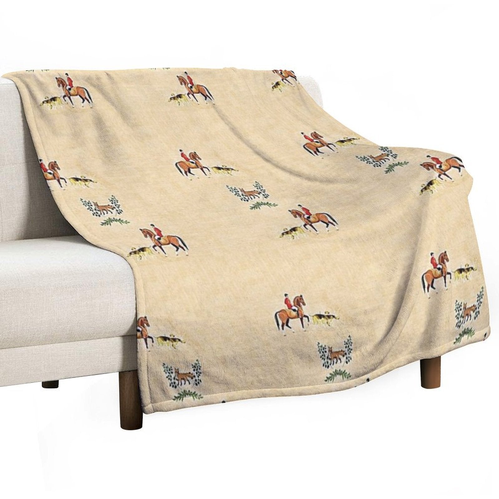 English Country Foxhunt Comfort Throw Blanket