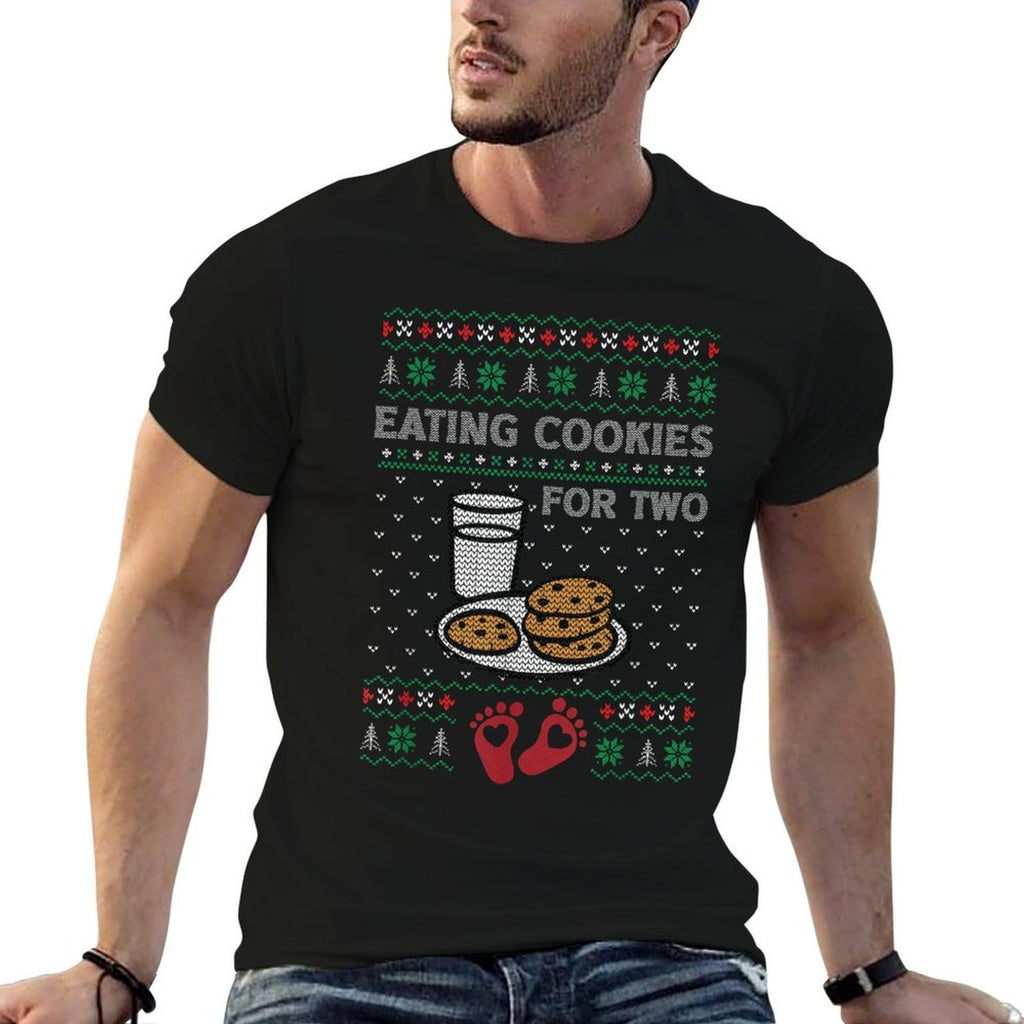Pregnancy New Mom Baby Pregnant Christmas Matching Couples  Stretchy T-Shirt