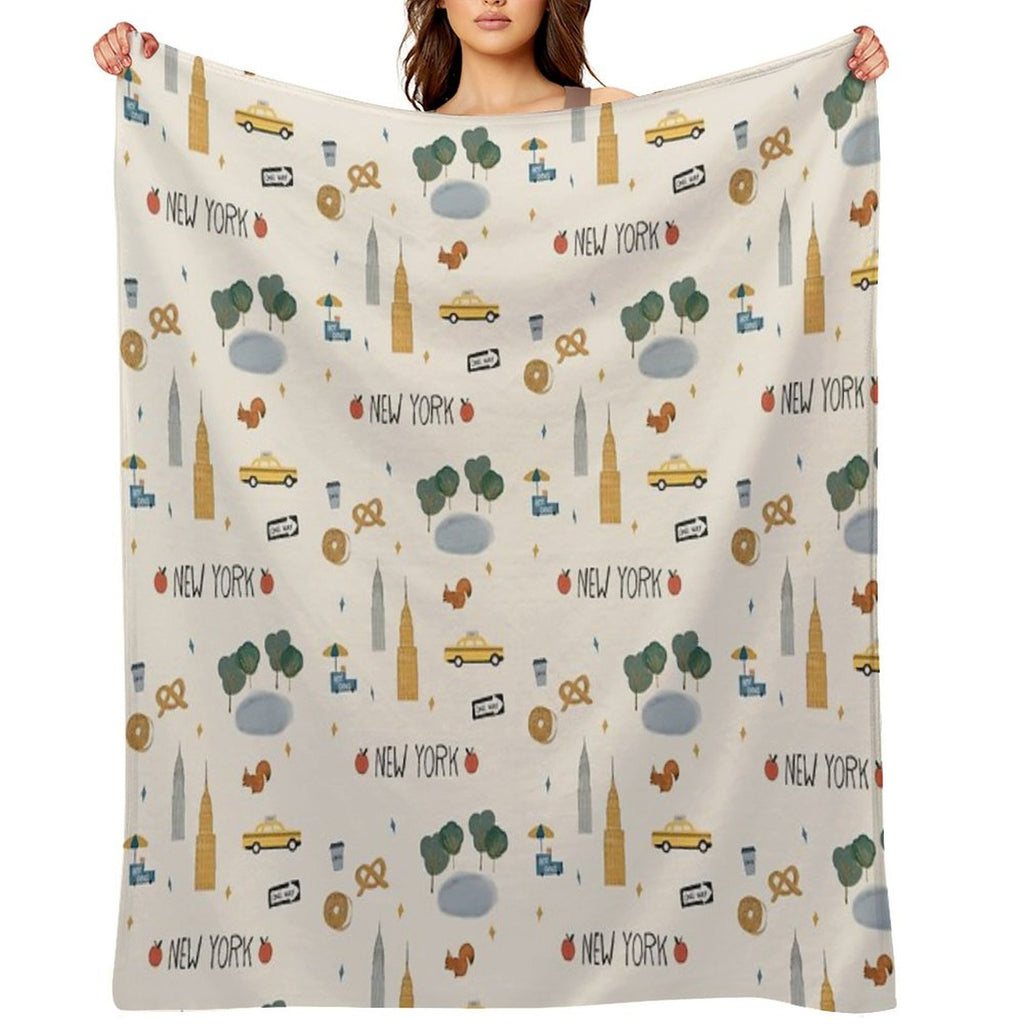 New York City Poster Easy Care Throw Blanket