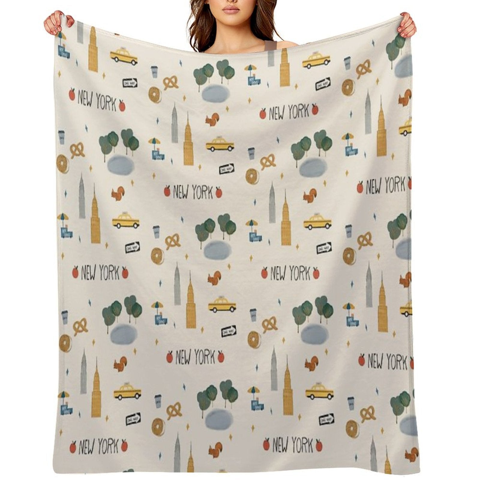 New York City Poster Easy Care Throw Blanket