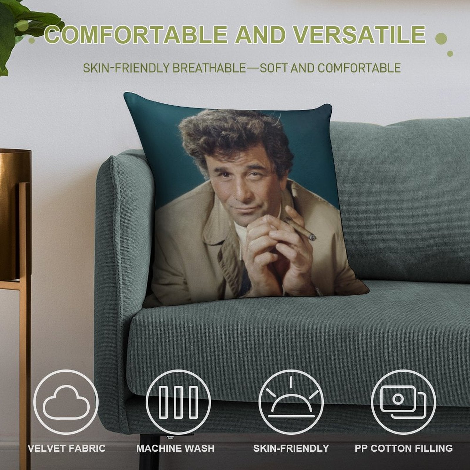Columbo Soft Bedroom Essential Throw Pillow