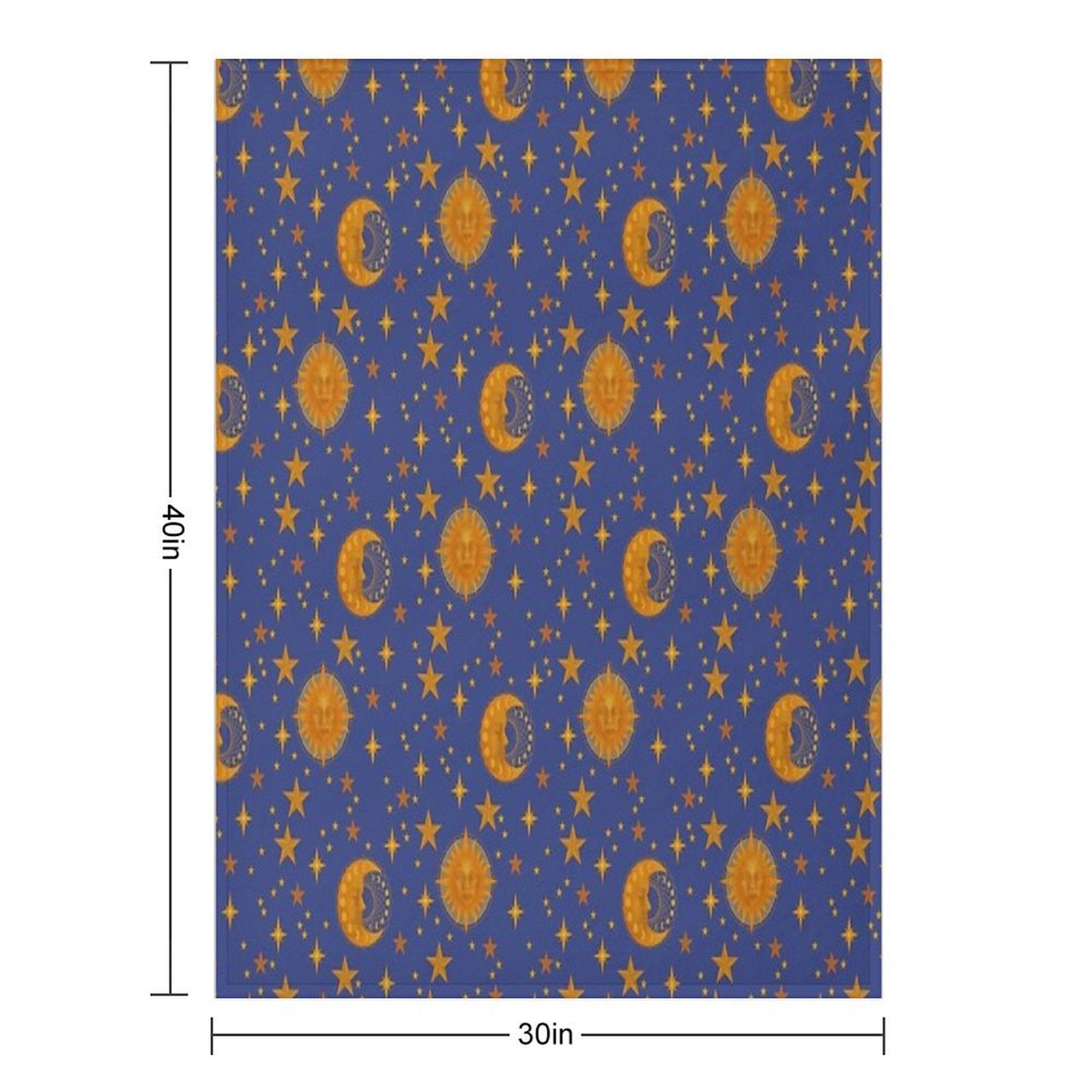 Bohemian 90's Sun And Moon Celestial Pattern Wrinkle-free Throw Blanket