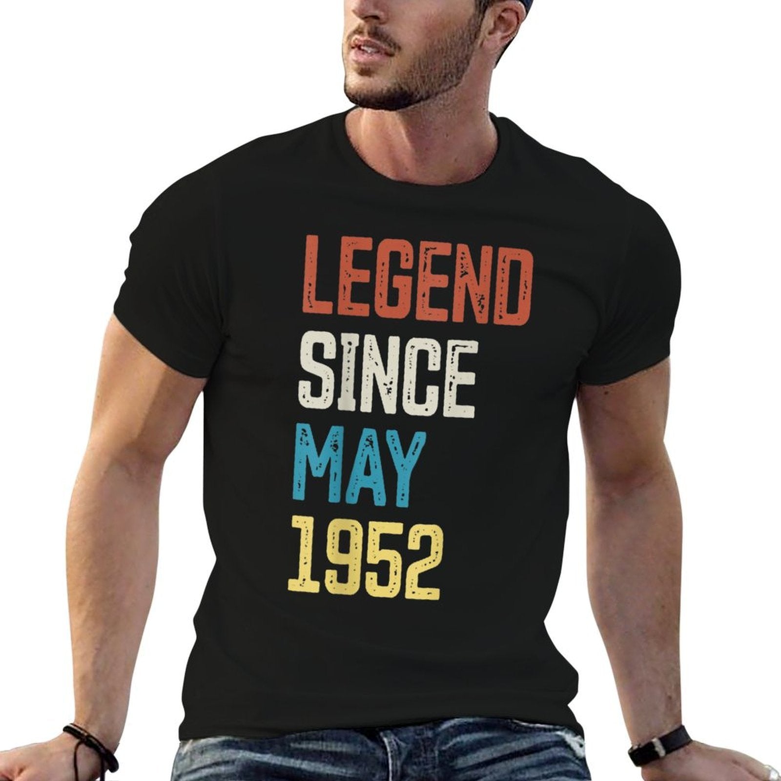 70th Birthday Vintage Born in May 1952 Birthday  Lightweight T-Shirt