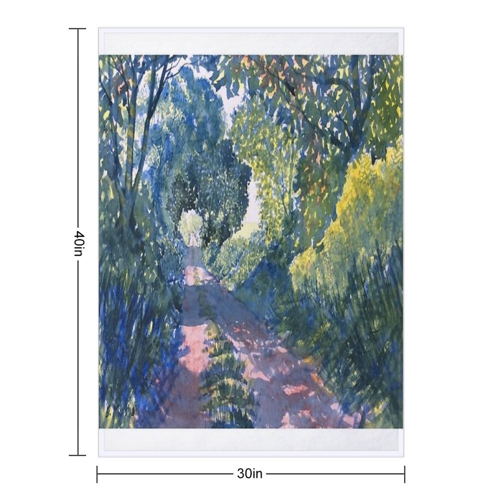 Hockney Trail Tunnel of Trees Machine-washable Throw Blanket