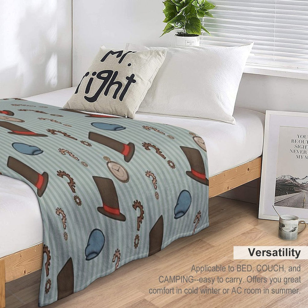 Professor Layton Repeated Pattern (Green) Easy Care Throw Blanket