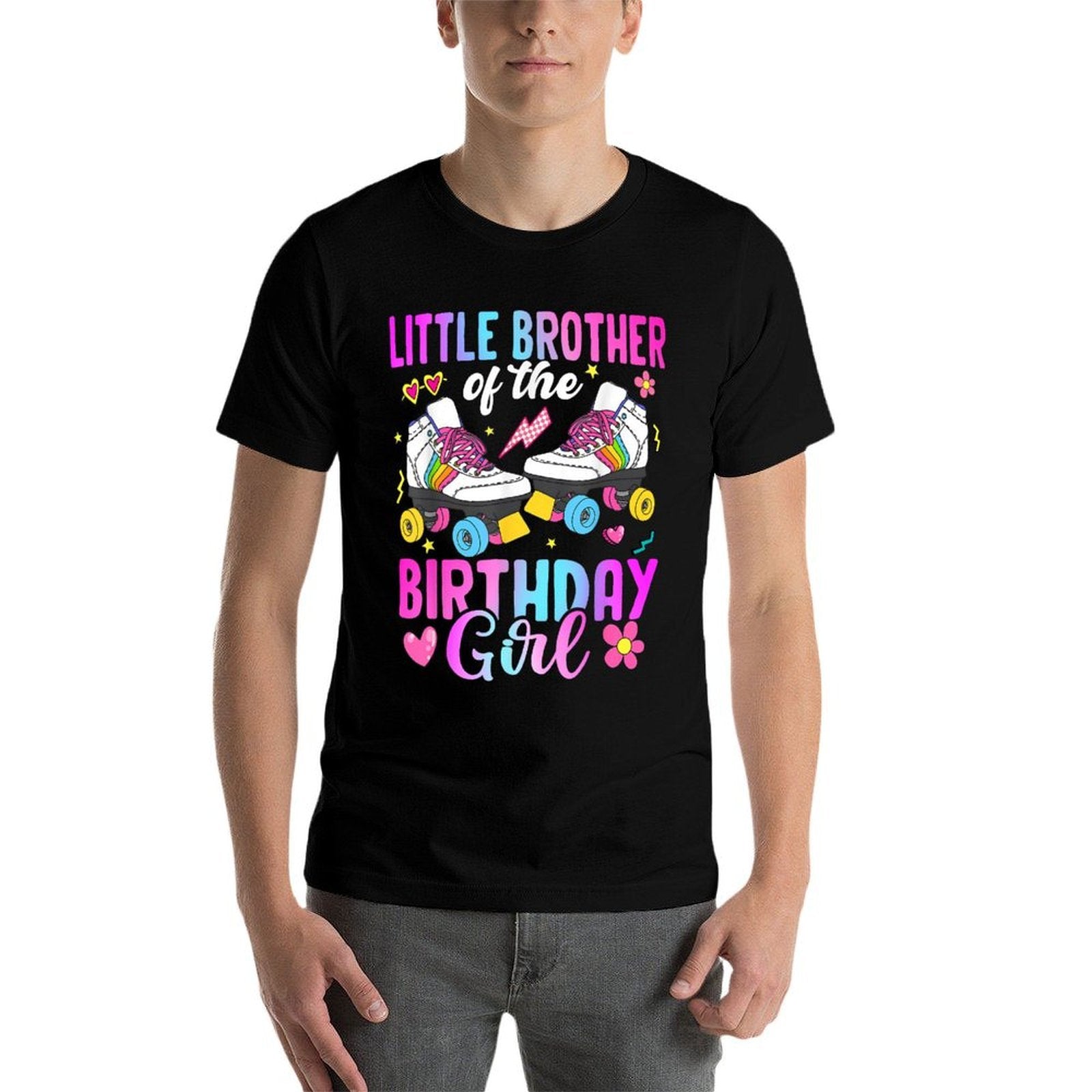 Little Brother Of The Birthday Girl Rolling Skate Bday Comfortable T-Shirt