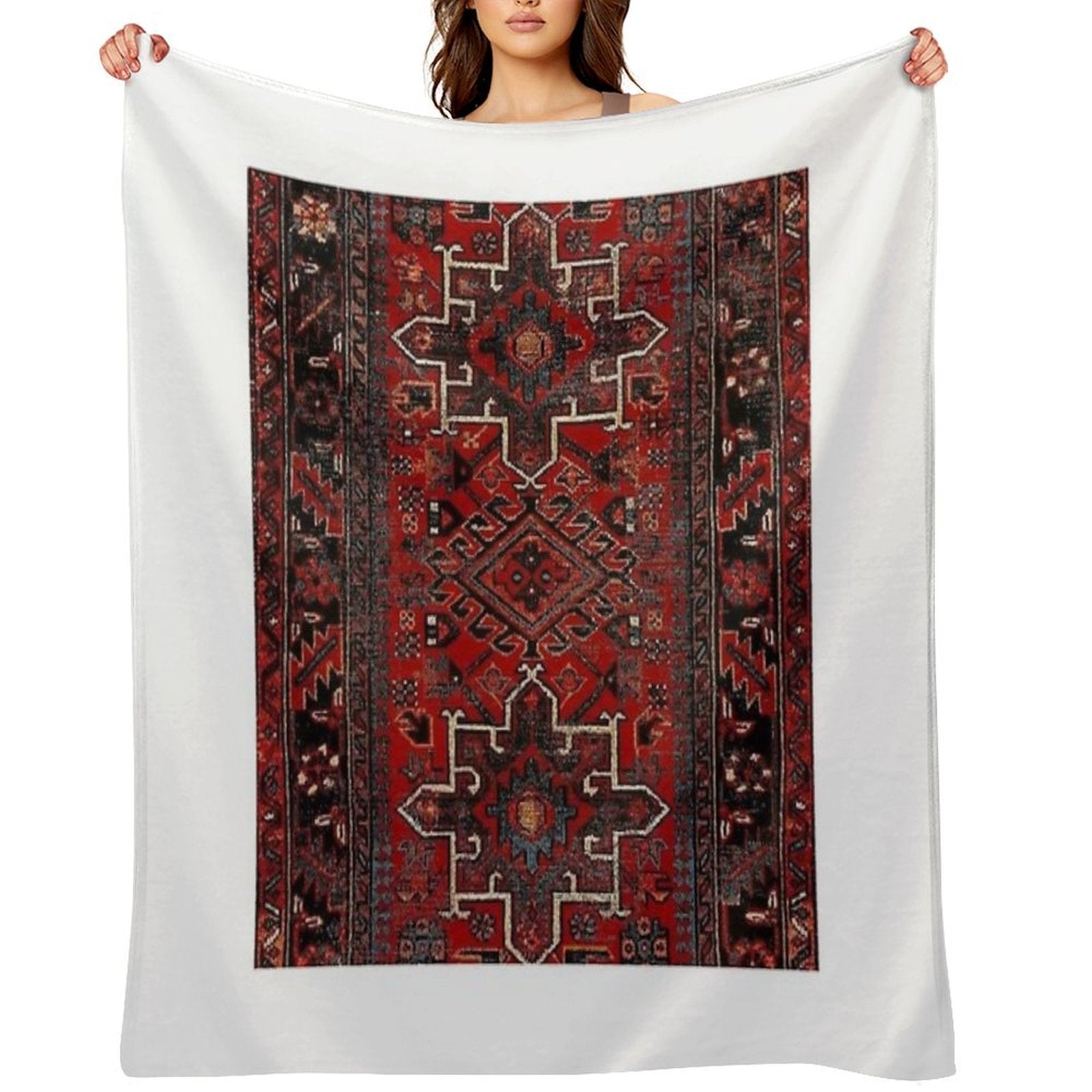 Oriental Rug Durable Throw Blanket