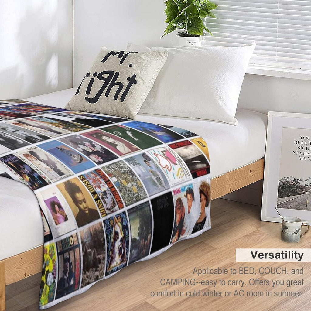 80s Vinyl Covers - 1980s Music - Vintage Album Cover Art Durable Throw Blanket