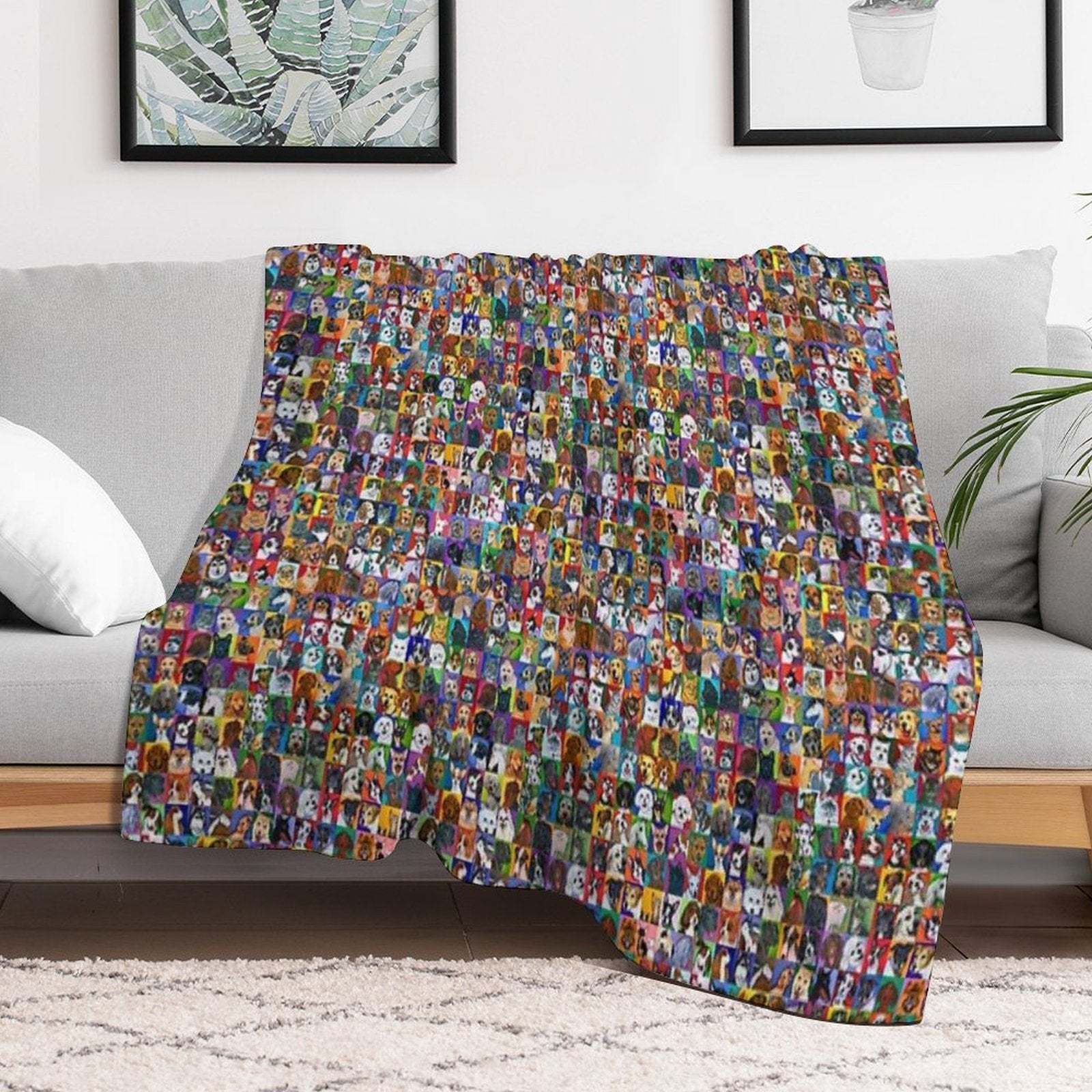 Maggie's Angels Pet Portraits, Dogs, Cats, Horses, Chickens & Donkeys Plush Throw Blanket