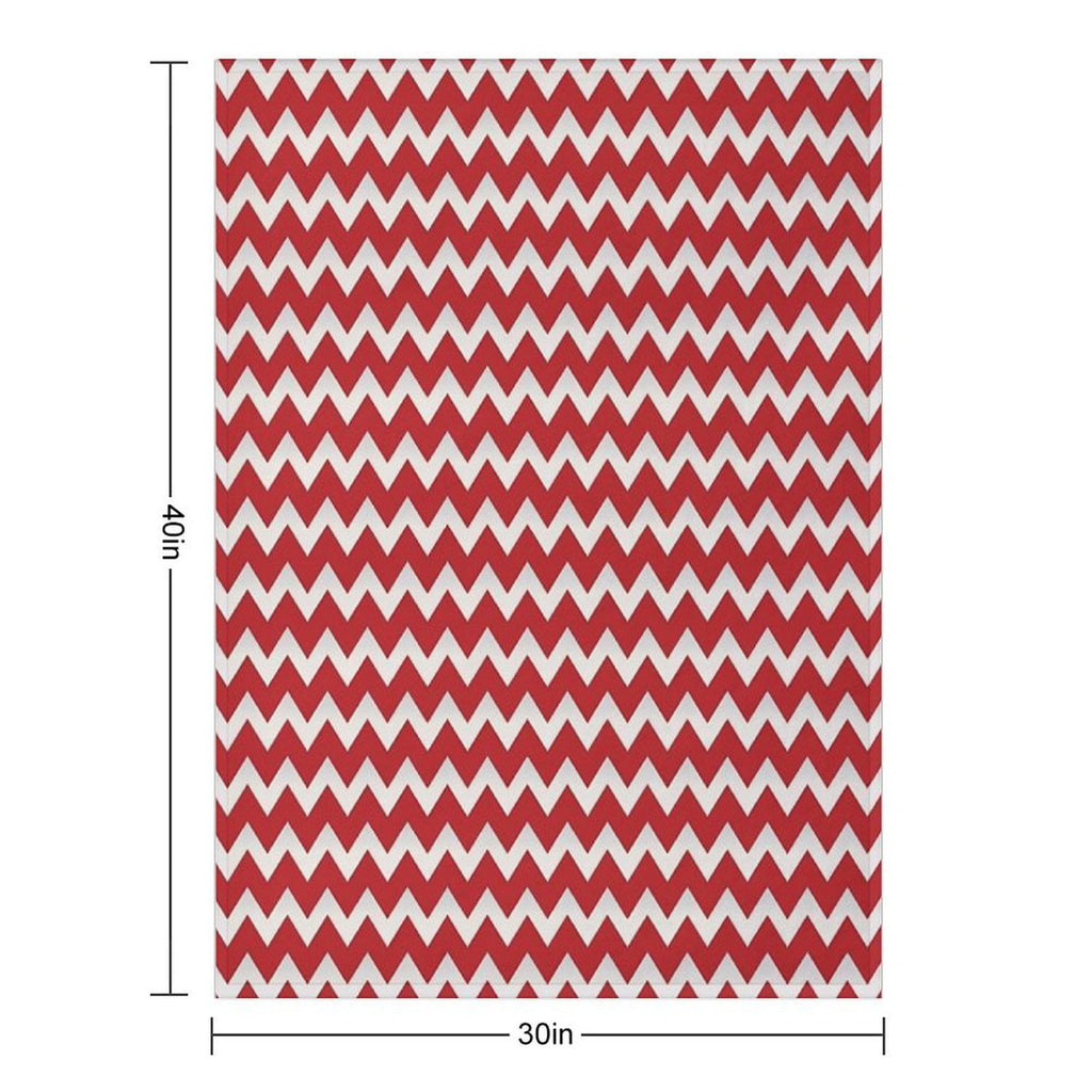 Pretty Simple Chevron Stripes Red And White Shadow Easy Care Throw Blanket