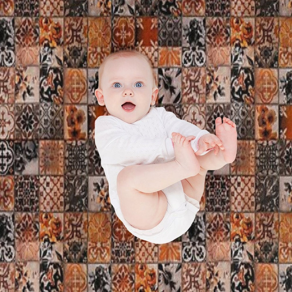Orange Ornate Durable Throw Blanket
