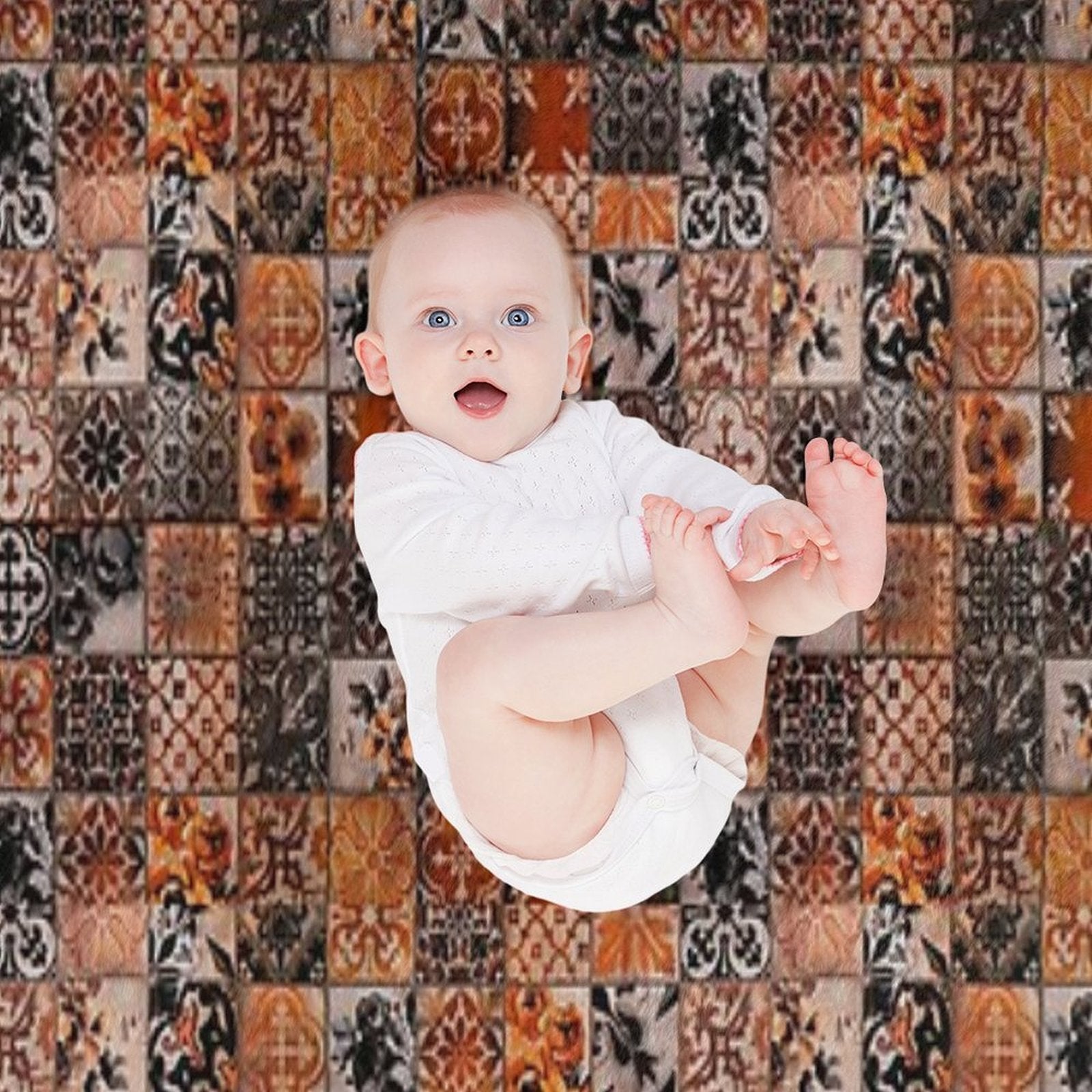 Orange Ornate Durable Throw Blanket