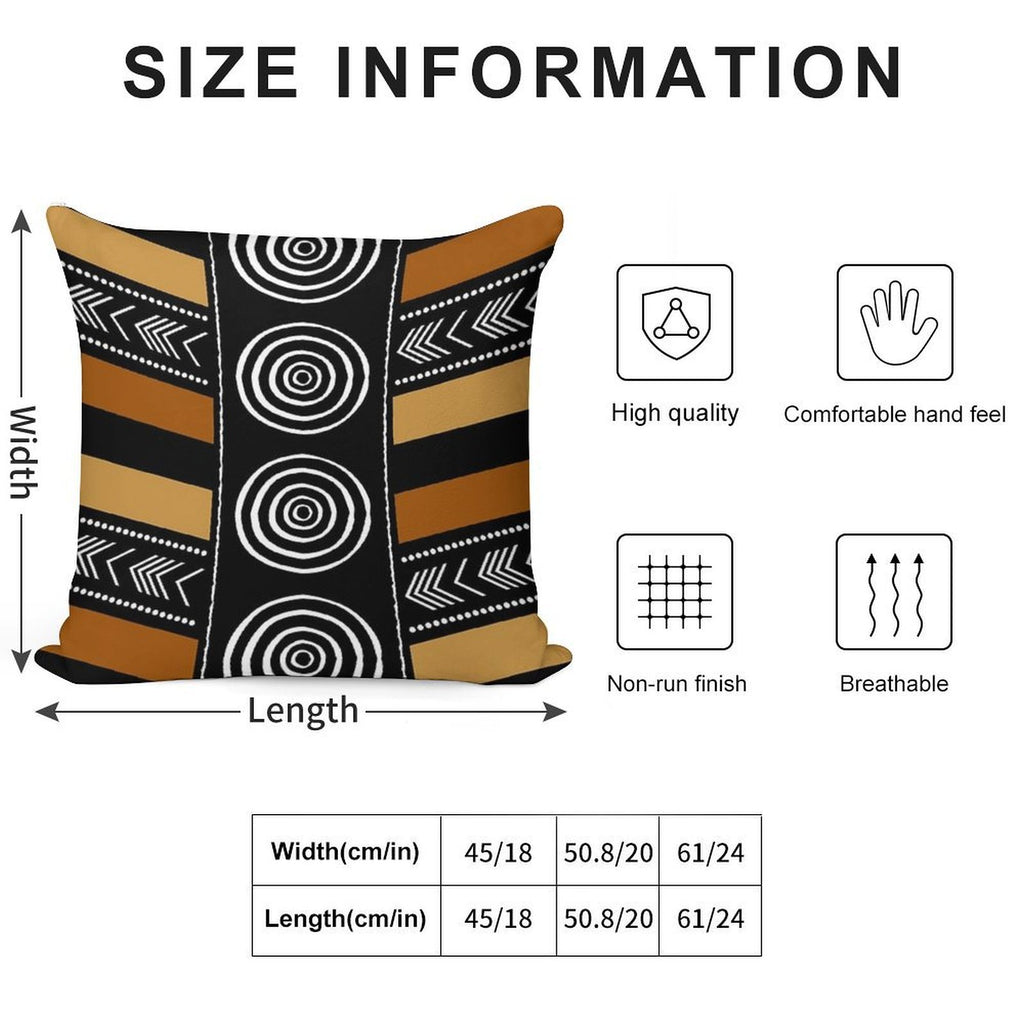African Mud Cloth Artistry Art Soft Fade-Resistant Throw Pillow
