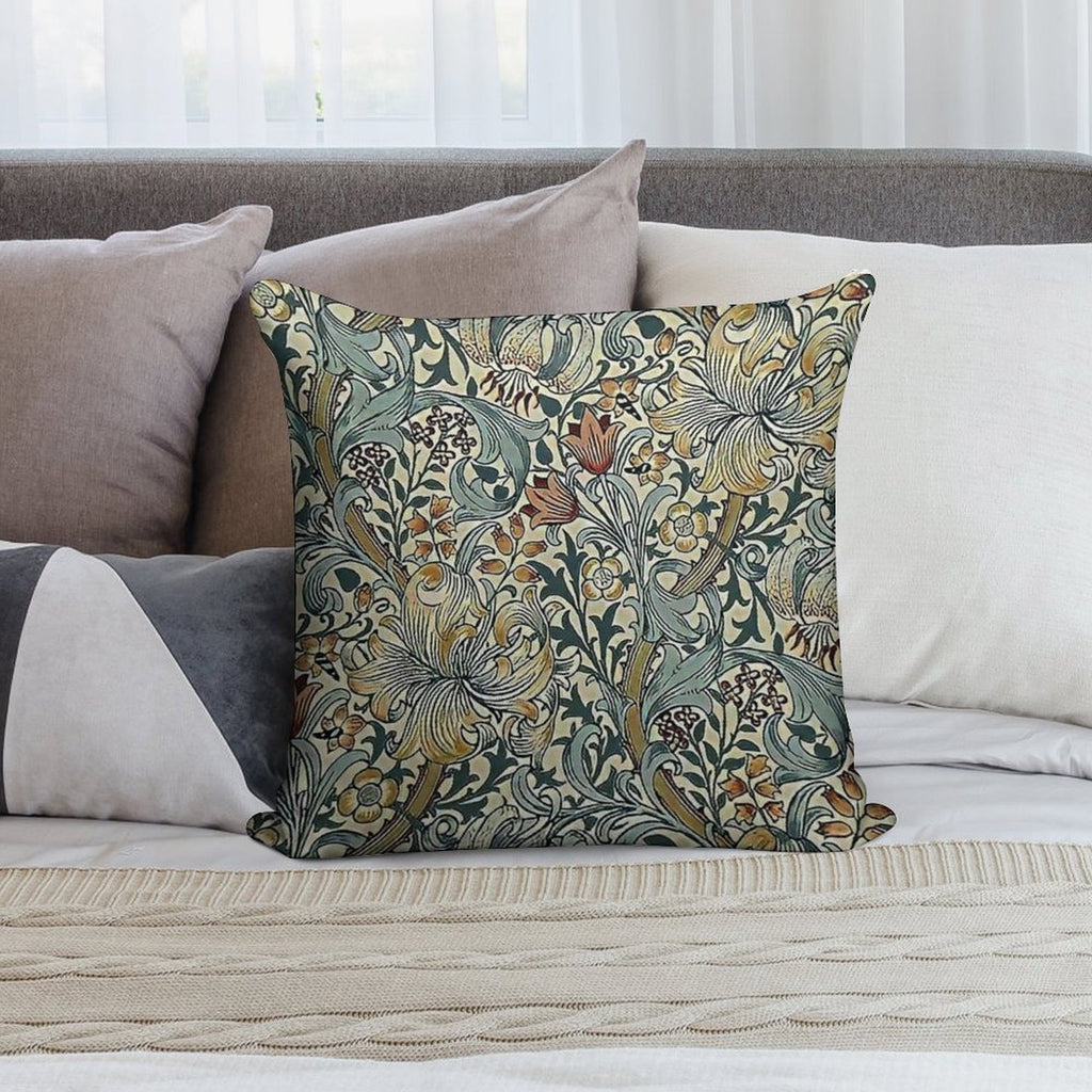 William Morris - Floral Design Soft Washable Throw Pillow