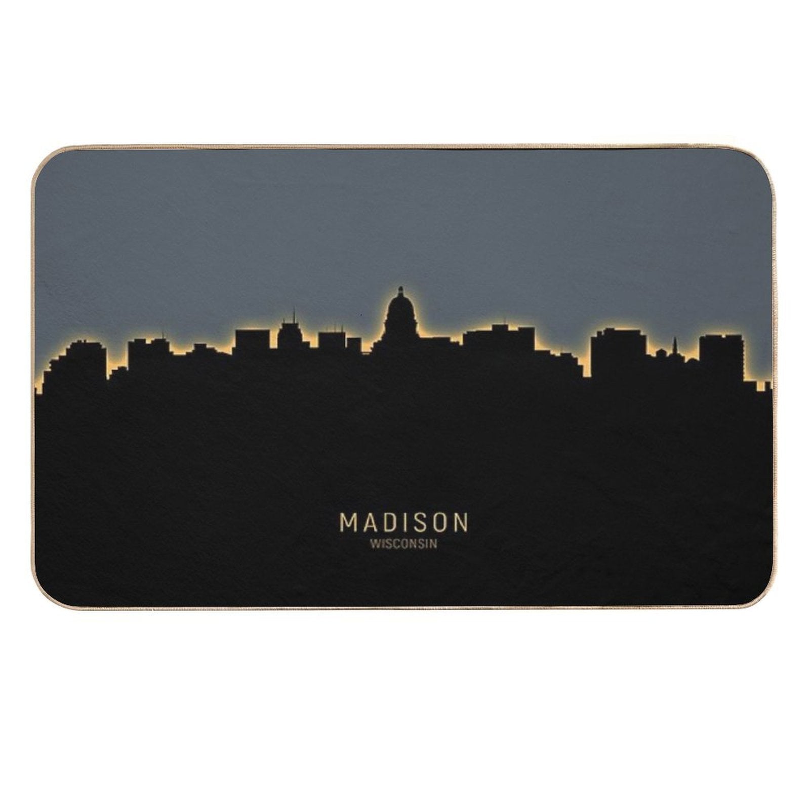 Madison Wisconsin Skyline  Fade-Resistant Bath Mat