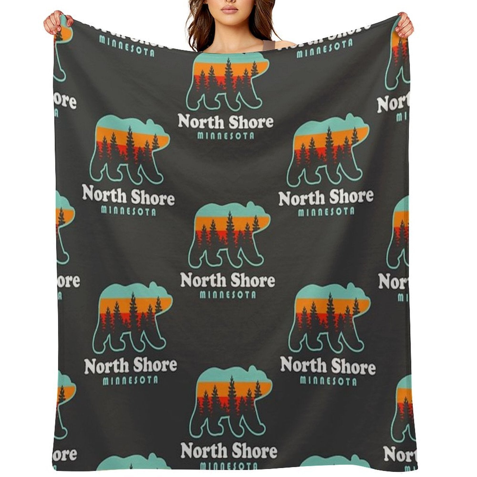 North Shore Minnesota Lake Superior Duluth MN Versatility Throw Blanket