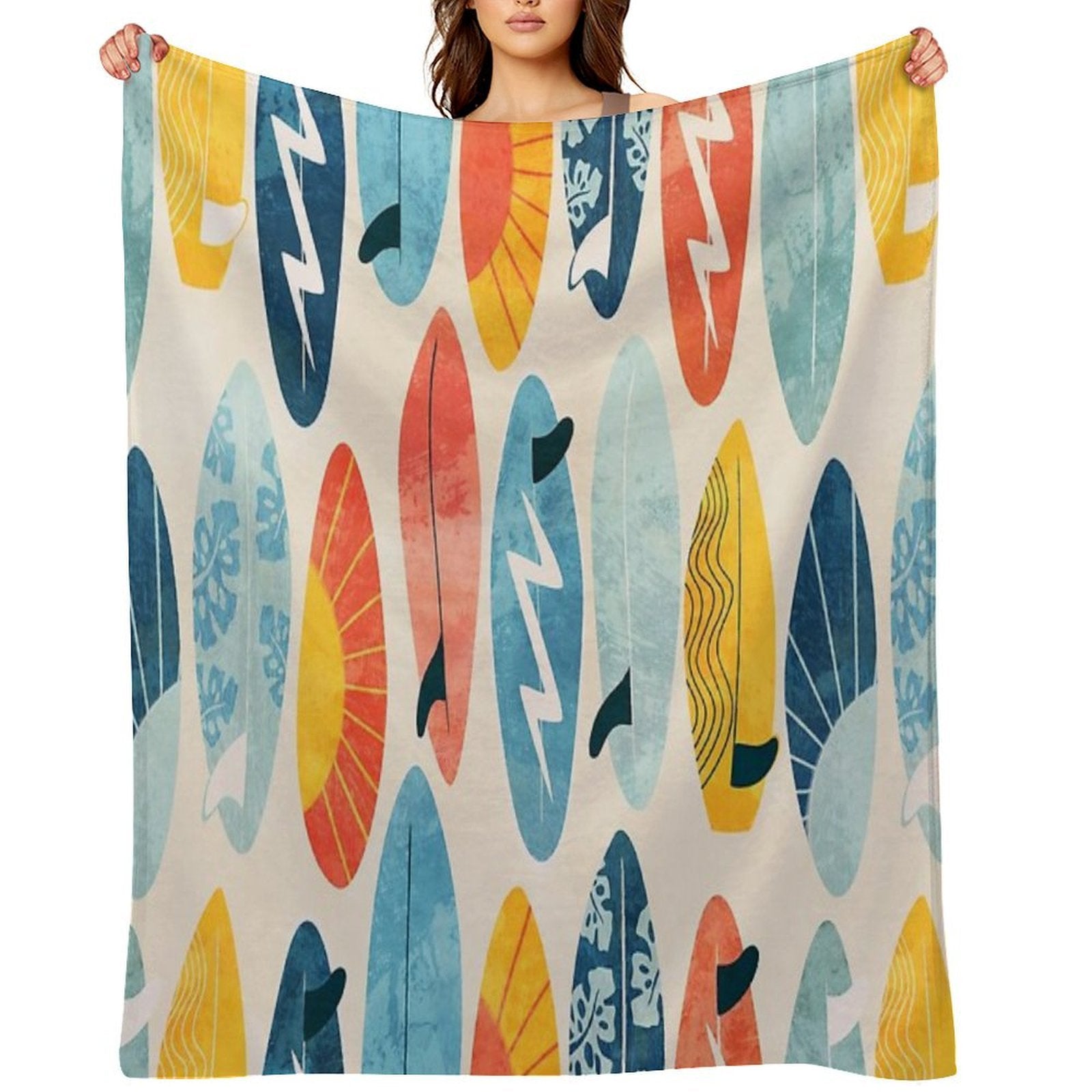 Surfboard White Wrinkle-free Throw Blanket