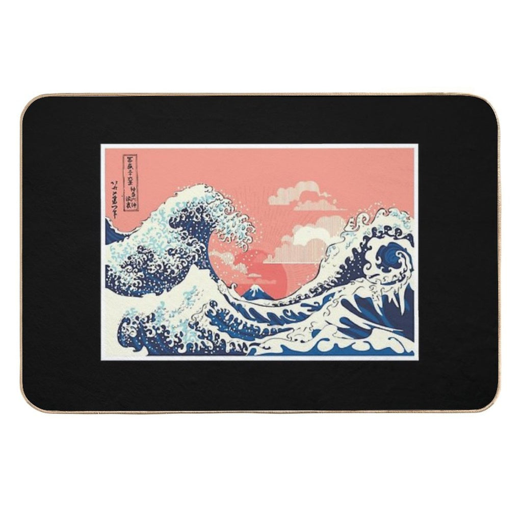 Great Wave of Kanagawa  Fade-Resistant Bath Mat