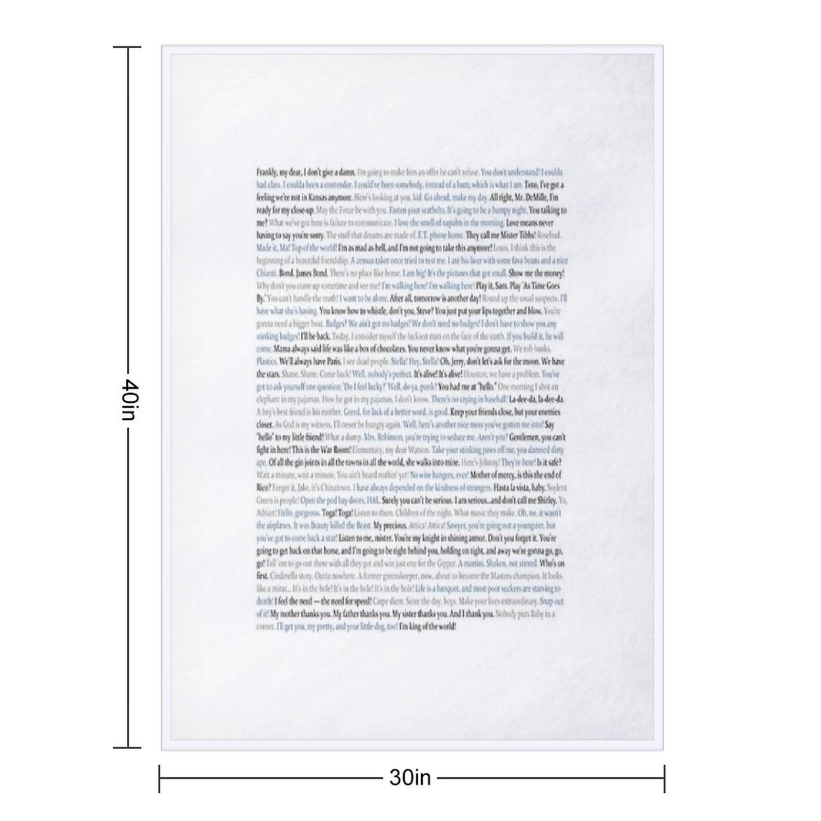 Movie Quotes Quick-dry Throw Blanket