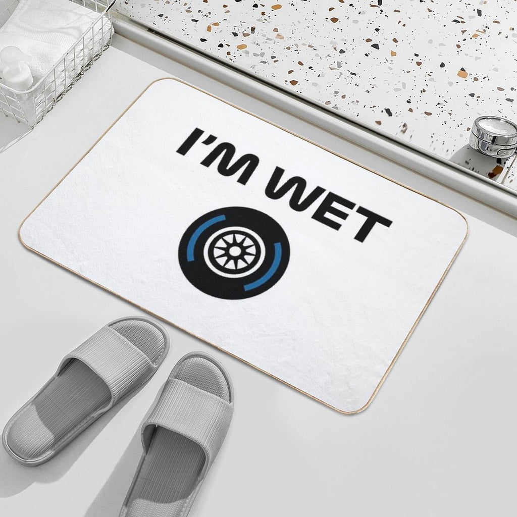 Funny Design I'm Wet (Wet Tyre Design - Black)  Versatile Bath Mat