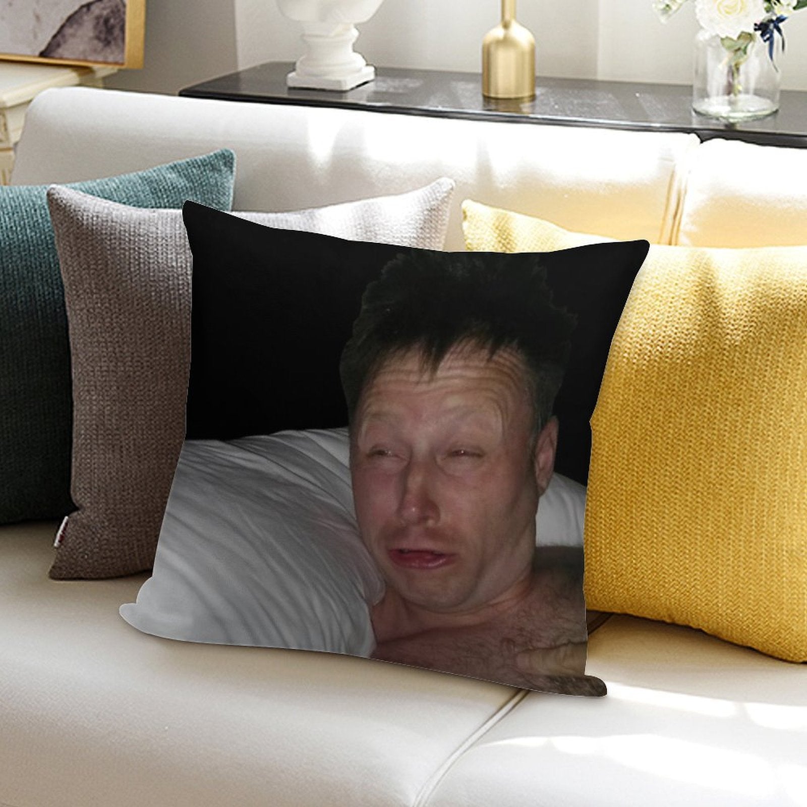 Limmy Waking Up Soft Gift Ready Throw Pillow