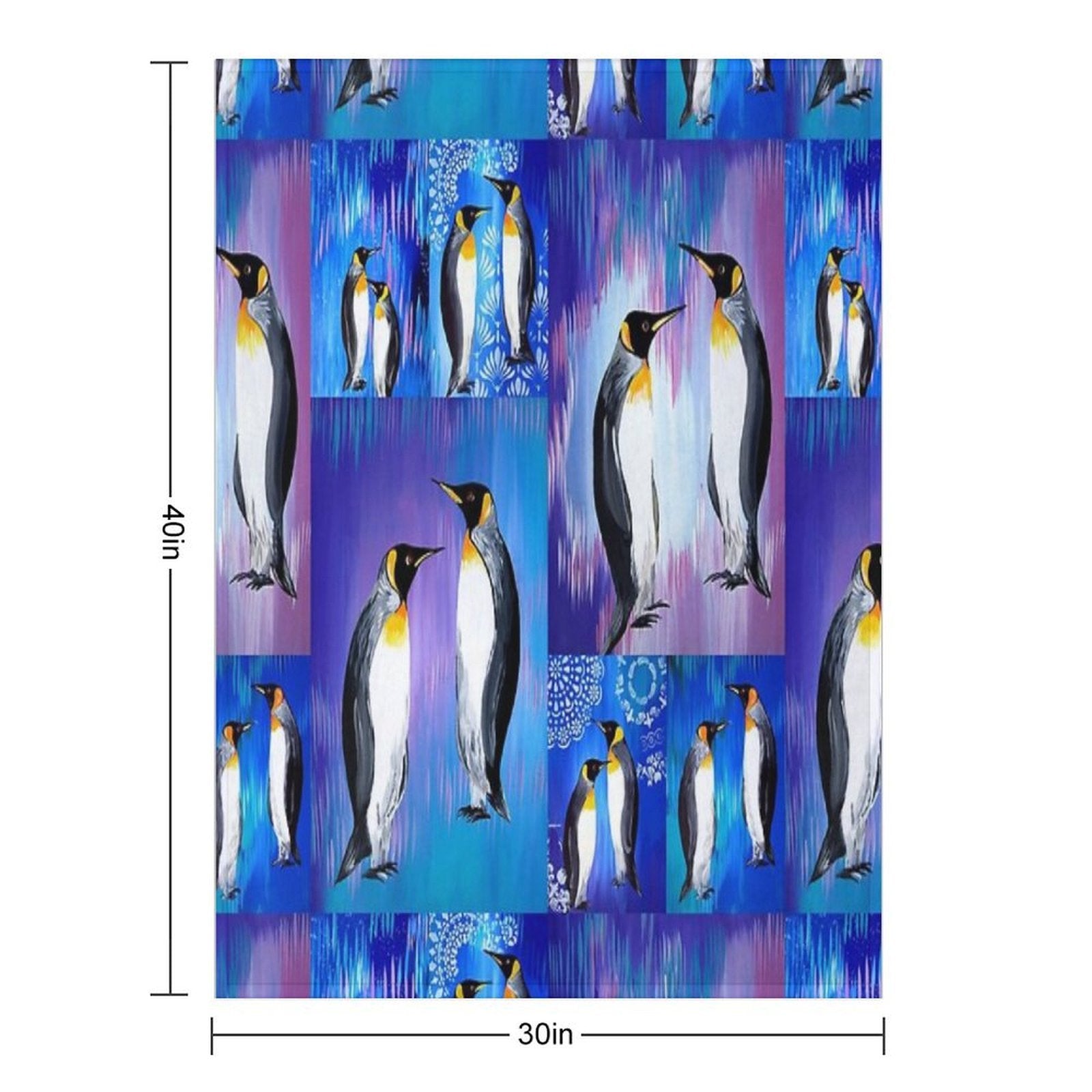 Penguin Collage Sustainable Throw Blanket