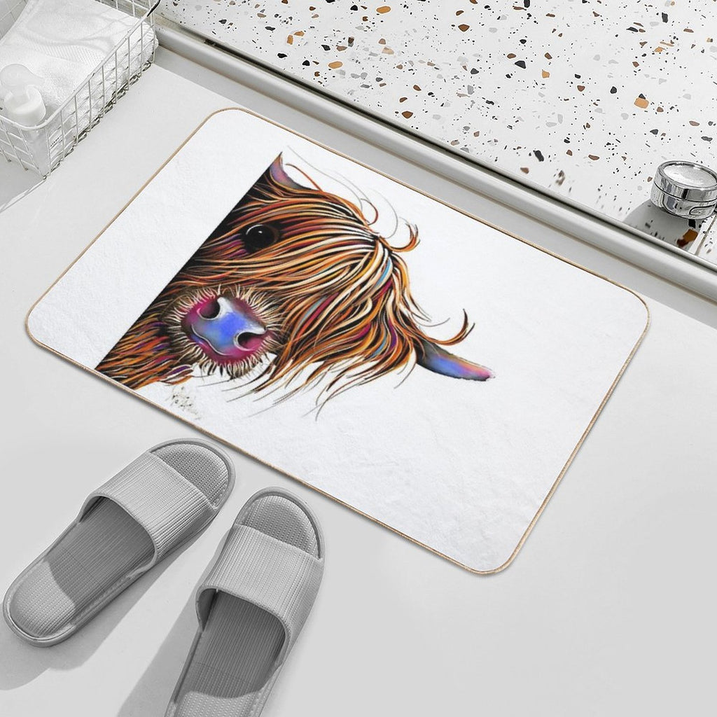 HiGHLaND CoW PRiNT SCoTTiSH ' SuGaR LuMP ' BY SHiRLeY MacARTHuR  Anti-Trip Bath Mat