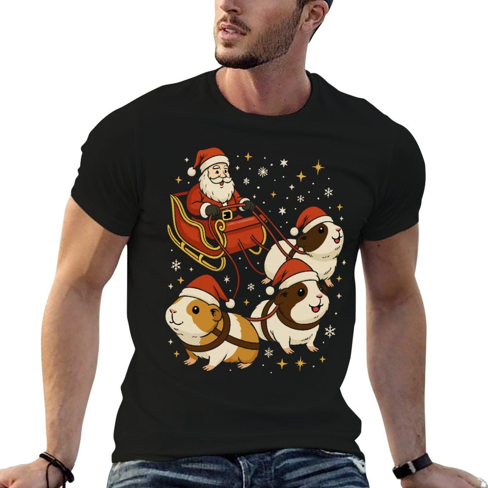 Funny Guinea Pig Christmas  Trendy Pattern T-Shirt