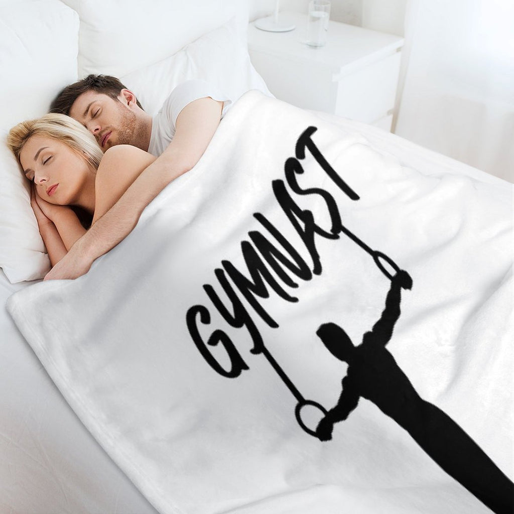 Gymnastics - Gymnast & Rings, Men's Gymnastics Machine-washable Throw Blanket