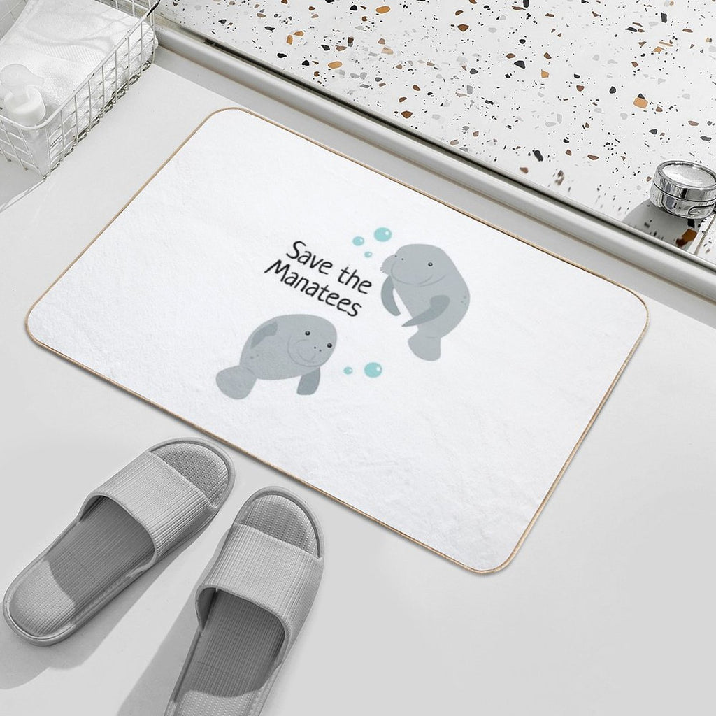 Save The Manatees  Dirt-Trapping Bath Mat