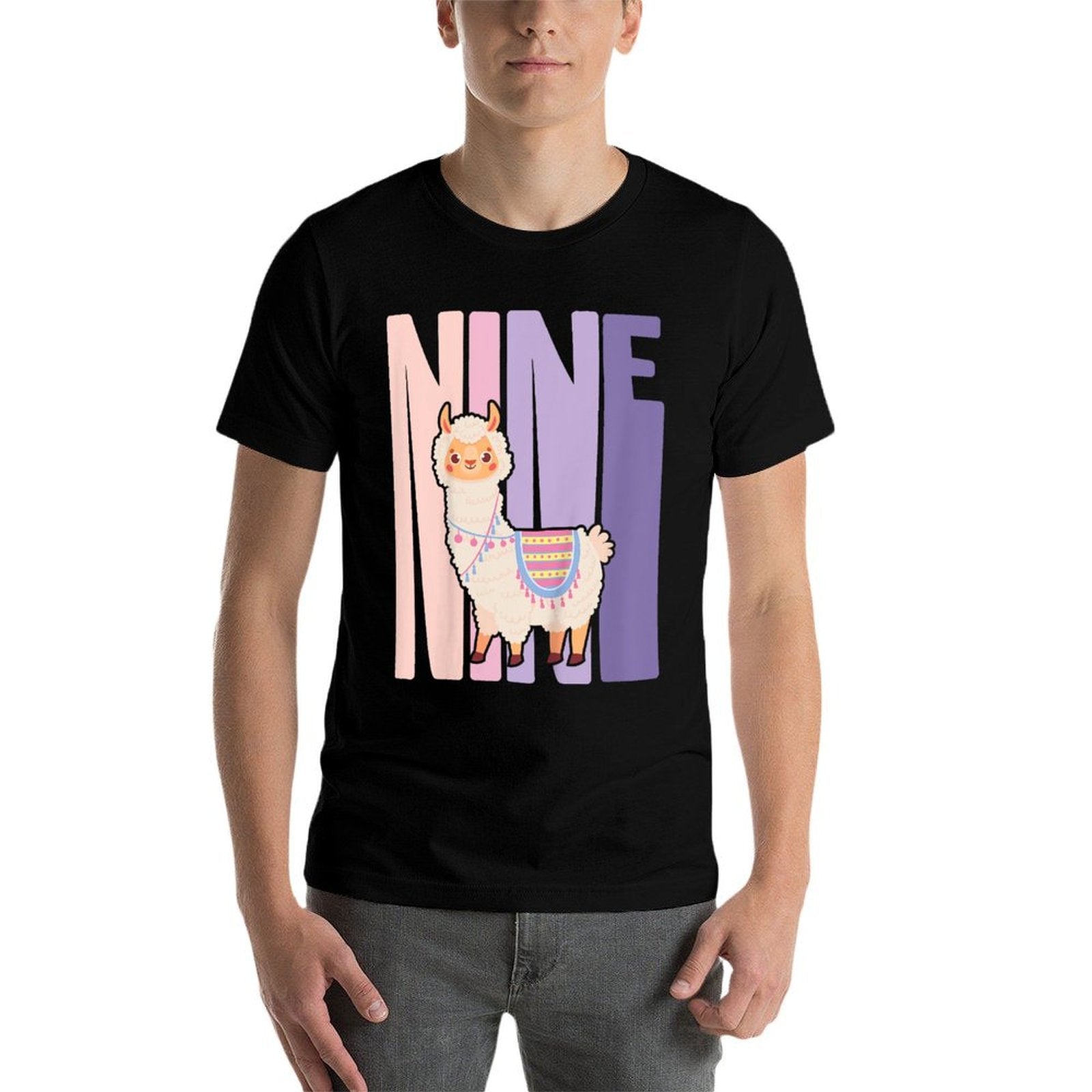 Kids 9 Year Old Cute Llama Alpaca Birthday Girl 9th B-day  Affordable Price T-Shirt