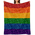 Seamless Repeating LGBTQ Pride Rainbow Pixel Flag Background Machine-washable Throw Blanket