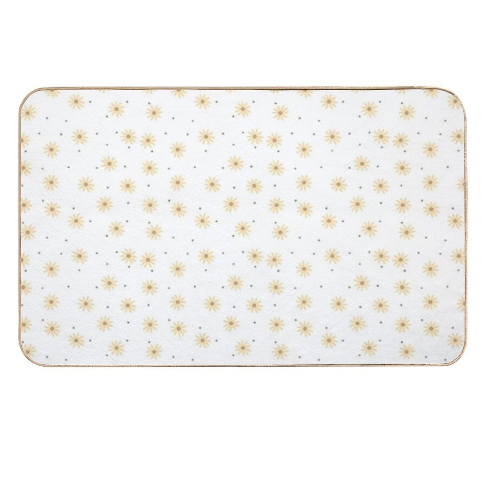 Dainty Yellow Daisies on White  High-Traffic Bath Mat