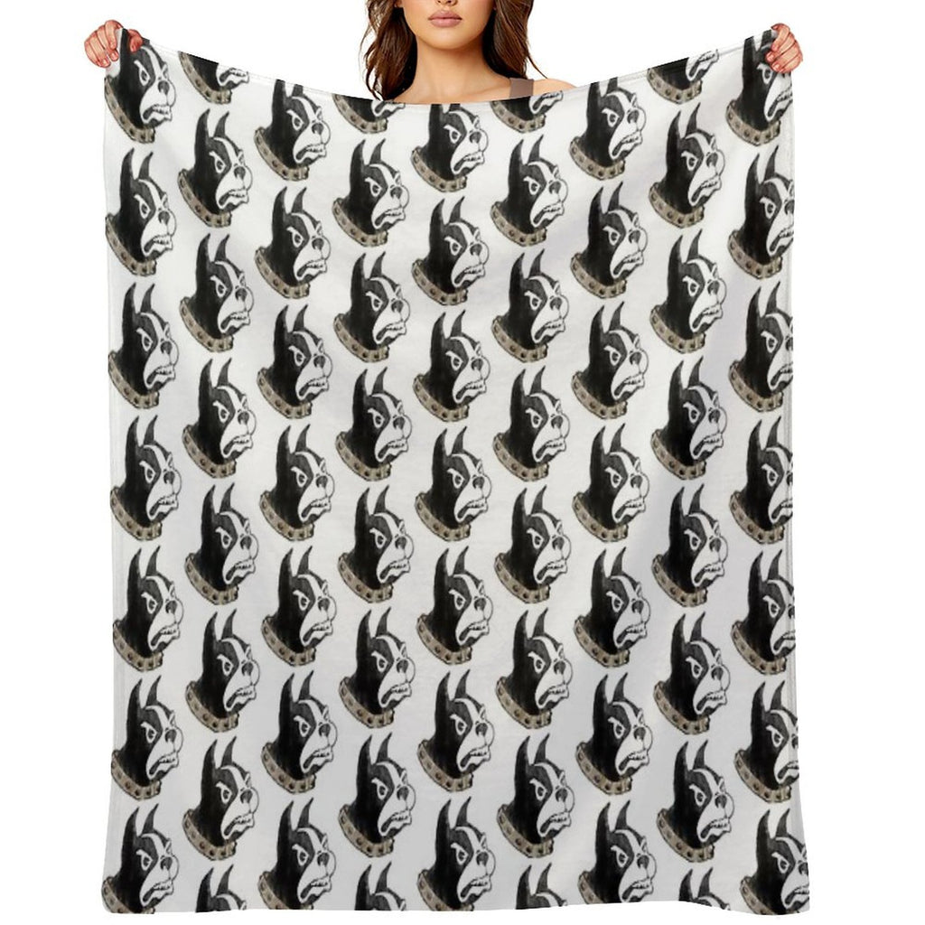 Watercolor Black And Gold Wofford College Terrier Lightweight Throw Blanket