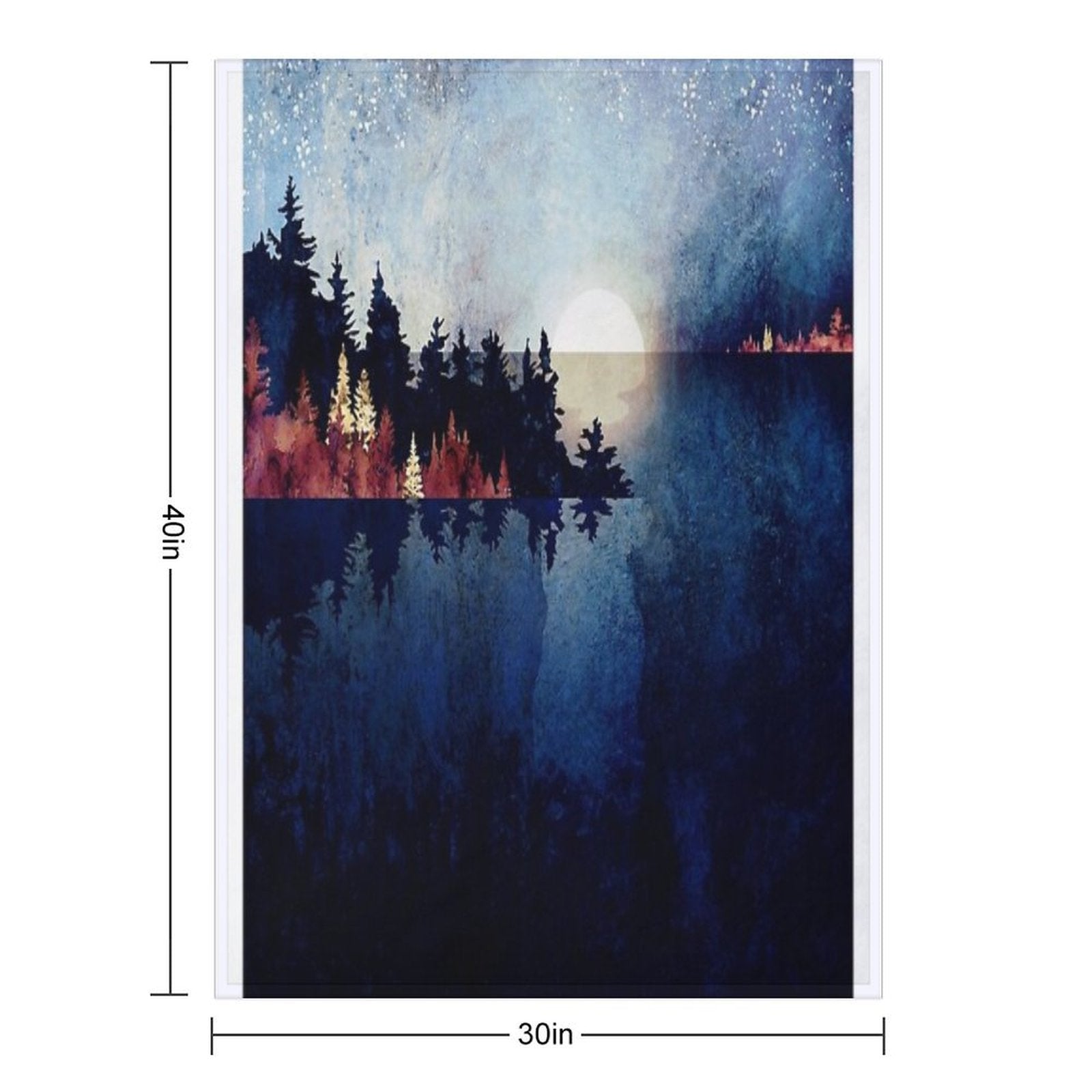 Autumn Moon Reflection Eco-conscious Throw Blanket