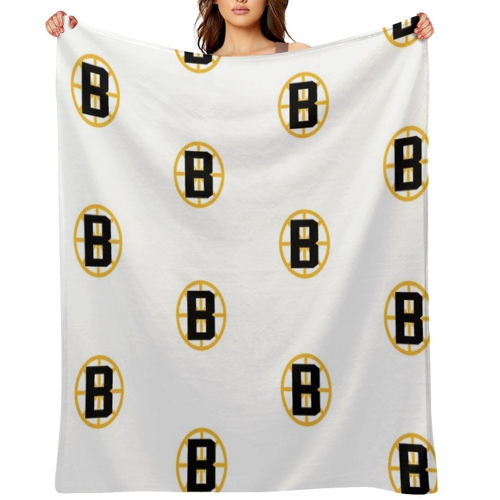 Boston Hockey Easy Care Throw Blanket