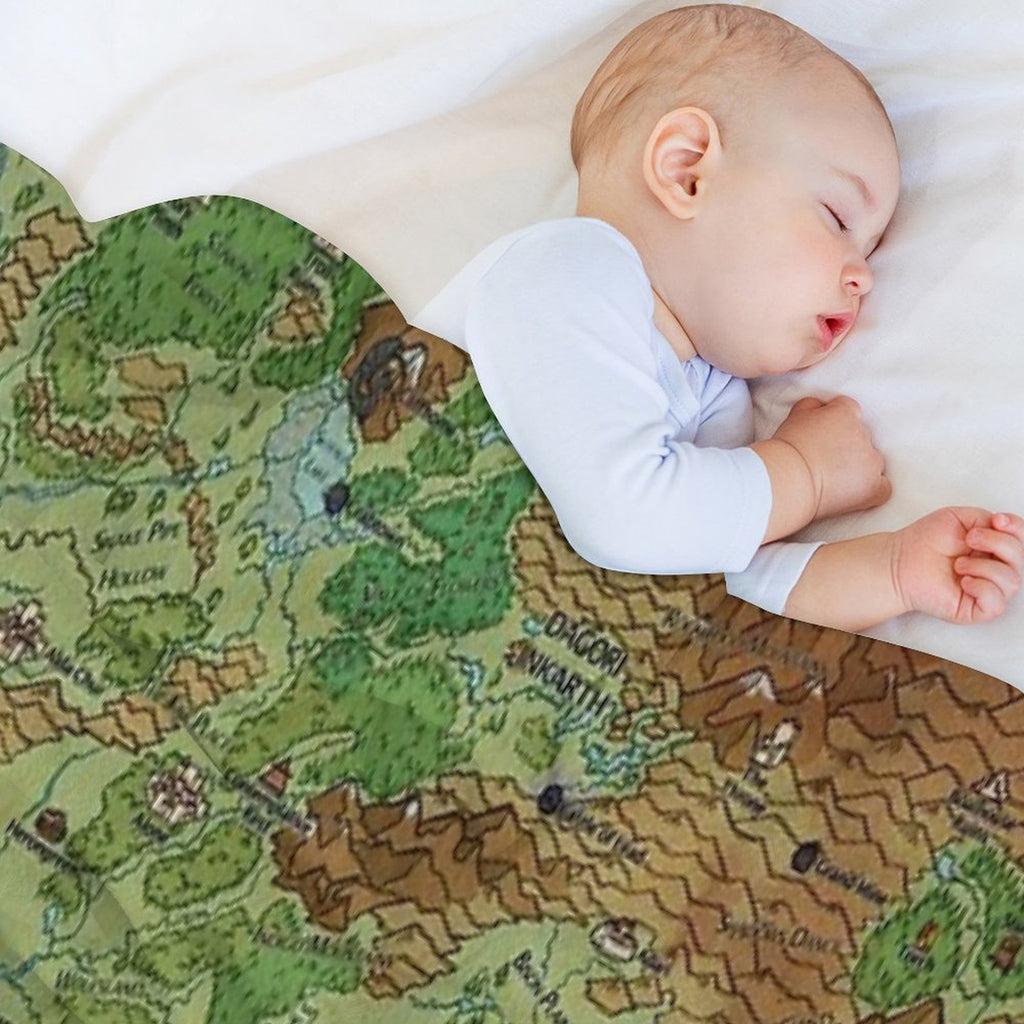 Dragon Pass And Prax Map by Darya Makarava Easy Care Throw Blanket