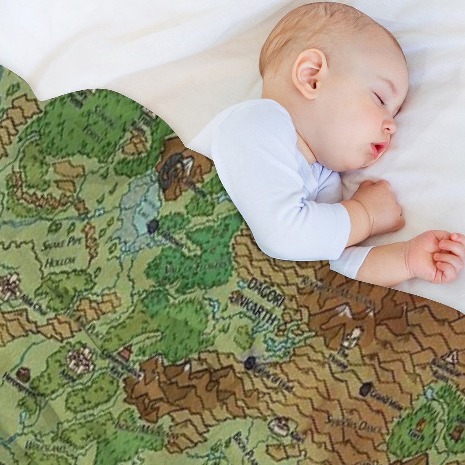 Dragon Pass And Prax Map by Darya Makarava Easy Care Throw Blanket