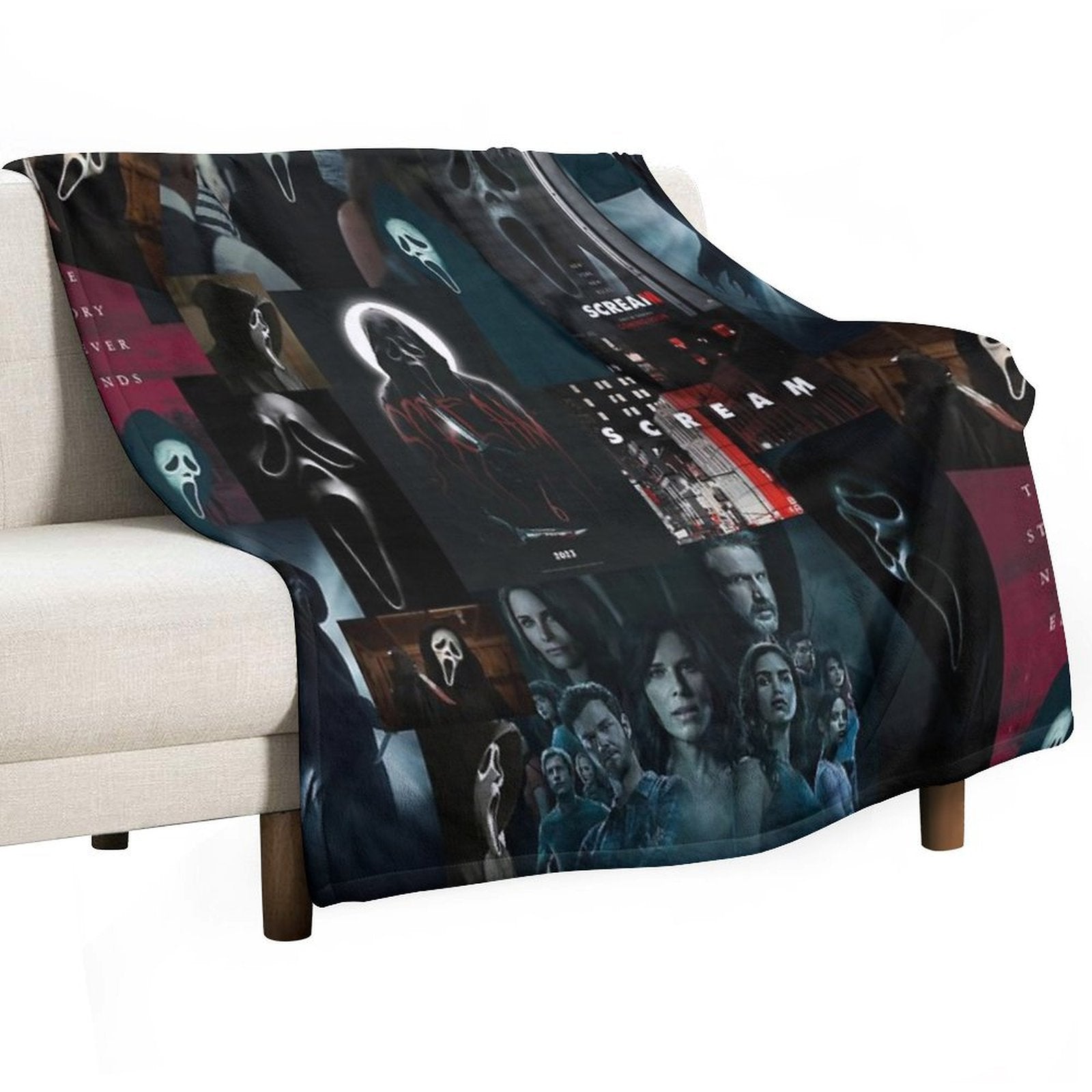 Scream Horror Movie Collage All-season Throw Blanket