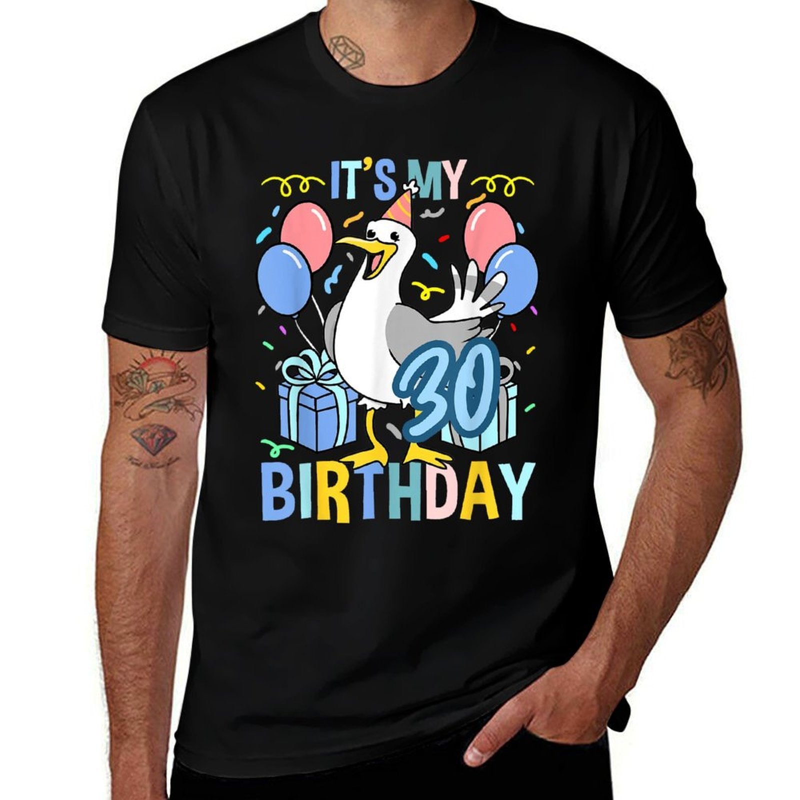 Its My 30th Birthday Seagull  Polyester Blend T-Shirt