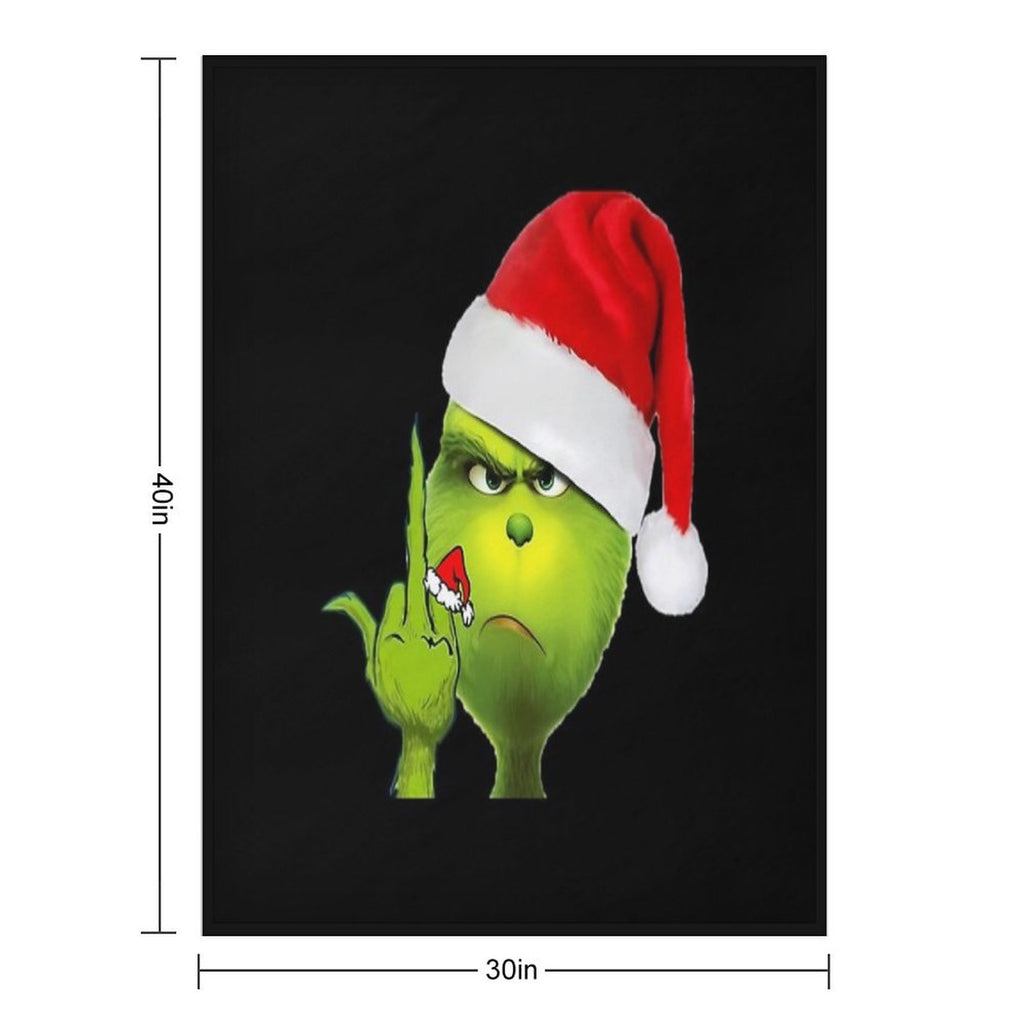 Grinch X Middle Finger Lightweight Throw Blanket