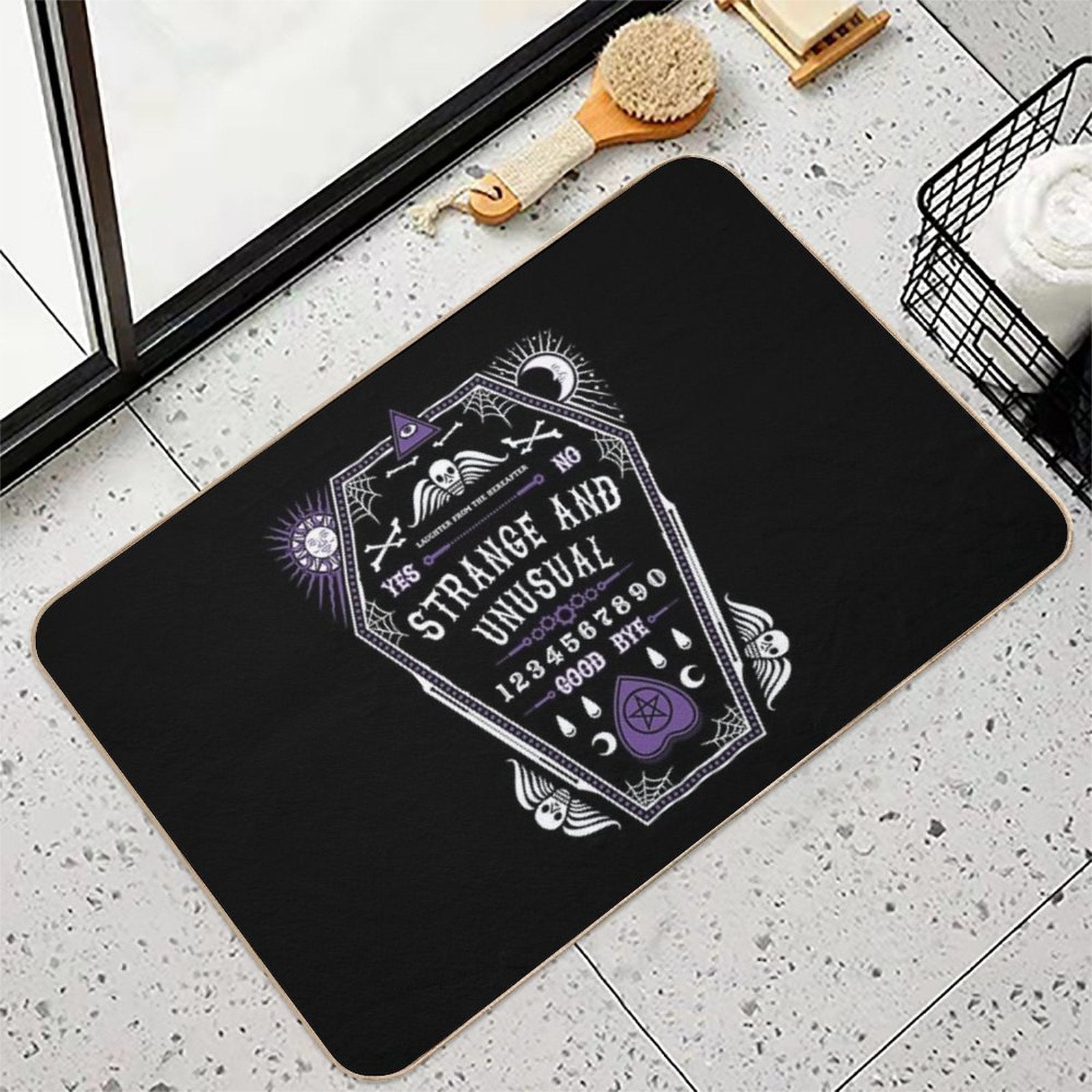 Strange And Unusual - Creepy Cute Goth - Occult  Easy To Clean Bath Mat