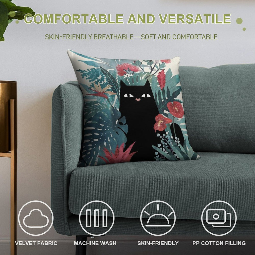 Popoki Soft Washable Throw Pillow