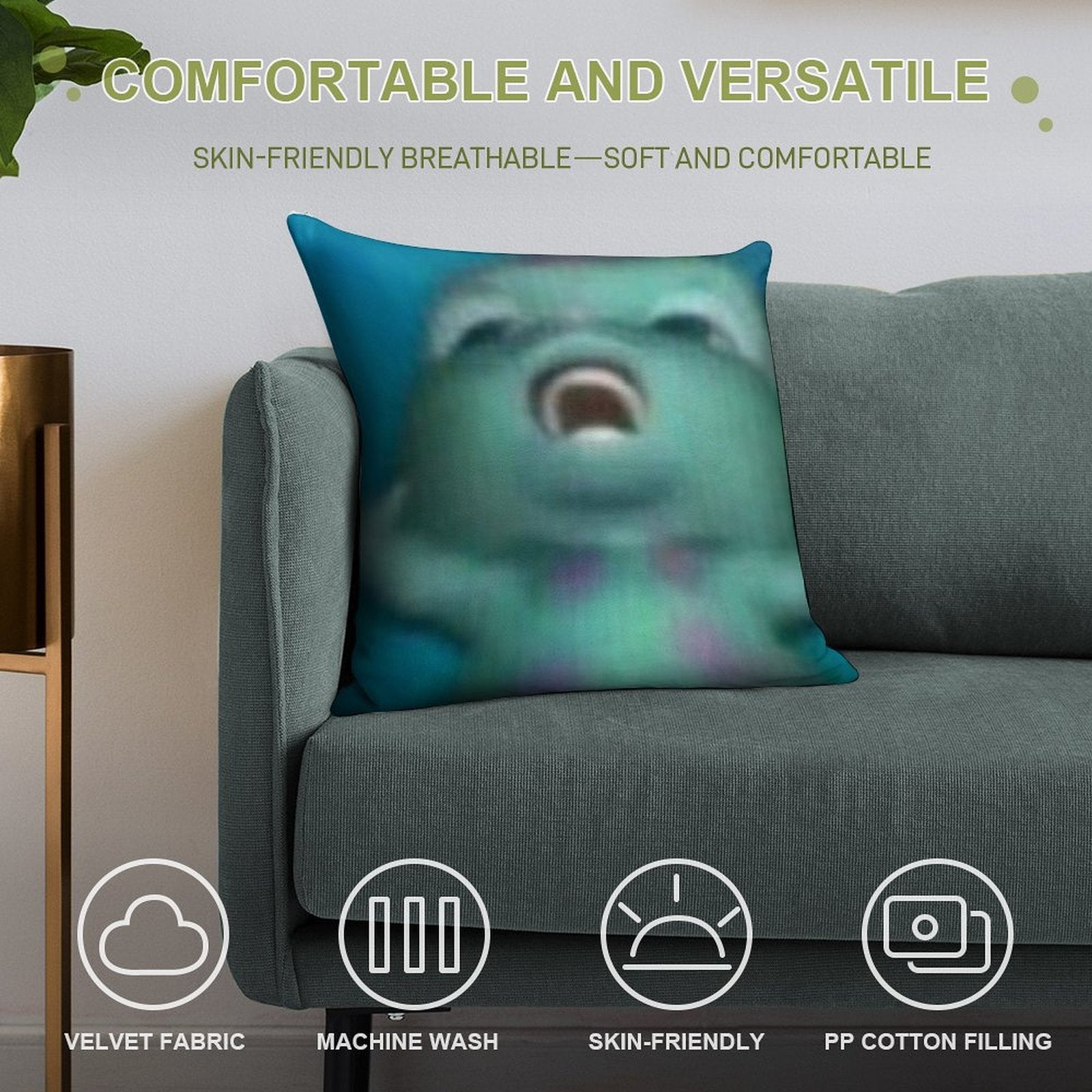 Bibble Soft Decorative Cover Throw Pillow