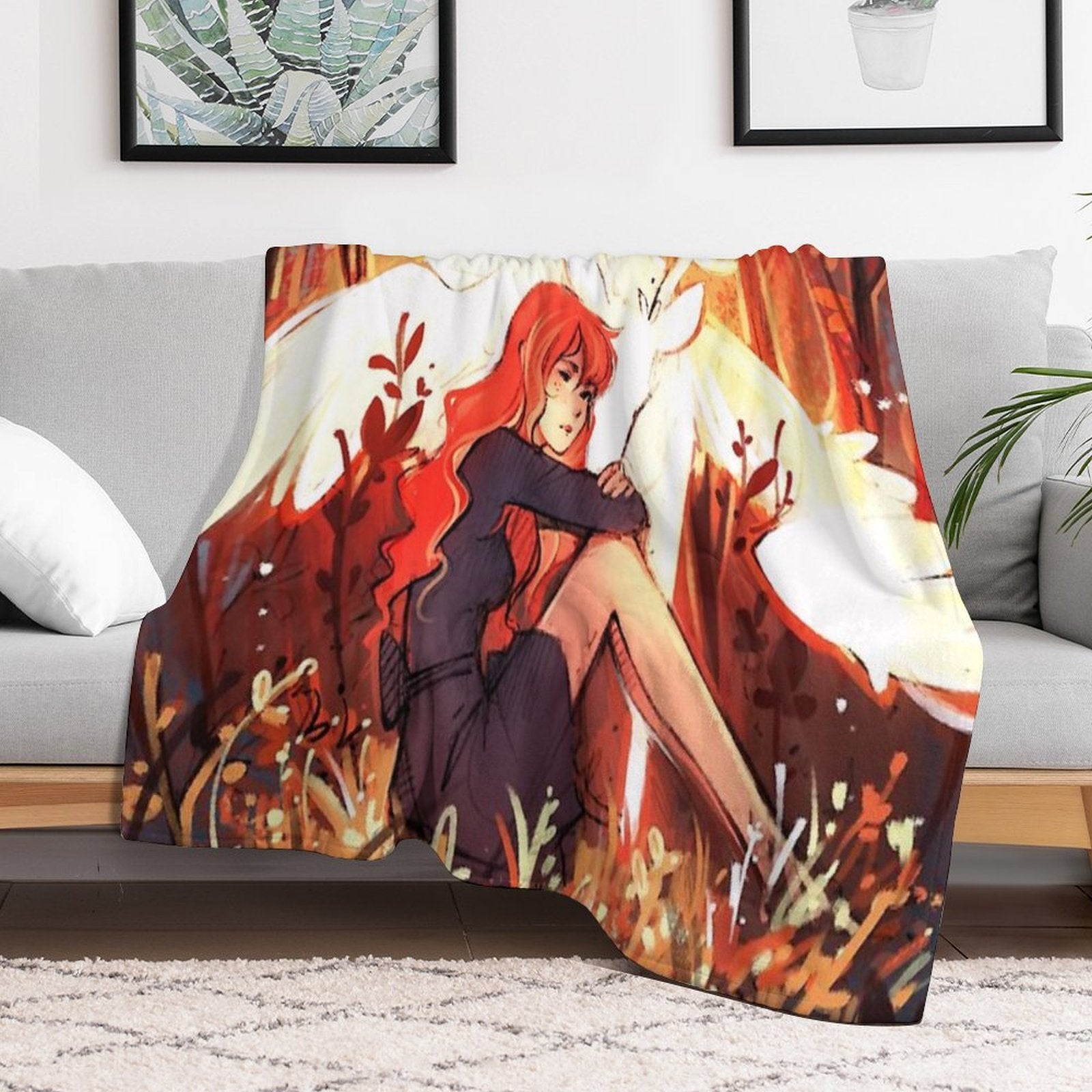 Heart of Fall Plush Throw Blanket